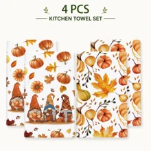 2/4/6pcs, Elf Pumpkin Pattern Printed Kitchen Towels, Super Soft Microfiber Highly Absorbent Tea Towels, Dish Cloths, Cleaning Towels, Hand Towels, Suitable For Cooking, Baking, Wiping Cleaning And Kitchen Decoration, Kitchen Accessories, Daily Essentials - Multicolor - View 14