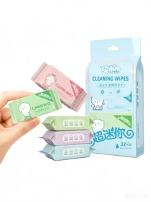 8/16/32/64/128pcs Cute Mini Portable Wet Wipes, Multi-Purpose Cleaning Wipes, Suitable For Travel, Office, Kitchen And Surface Cleaning (Random Style) - Multicolor - View 5