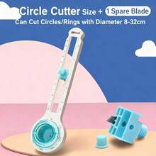 1pc Handmade 360 Degree Circular Cutter, Manual Rotating Cutting Tool, Suitable For Paper Labels, Art Creation And DIY Craft Making - Blue - View 10