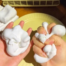 somoving 1個可愛手作白色豆腐方塊慢回彈紓壓玩具,柔軟慢回彈仿真食物,適合3歲以上,創意生日派對禮物 - 彩色 - 查看 4