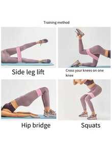 3pcs Elastic Squat Resistance Bands, Hip Lift Fitness Pull Bands, Yoga Stretching Training Bands - Yoga Strap - View 4