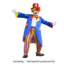 Adults Funny Clown Costumes Joker Bodysuit For Men Magician Performance Fancy Halloween Outfits Just Clothes No Prop - Multicolor - View 13