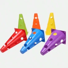 1 Set 23cm Perforated Marker Bucket Football Speed Training Agility Equipment, Includes Training Cones - Multicolor - View 6