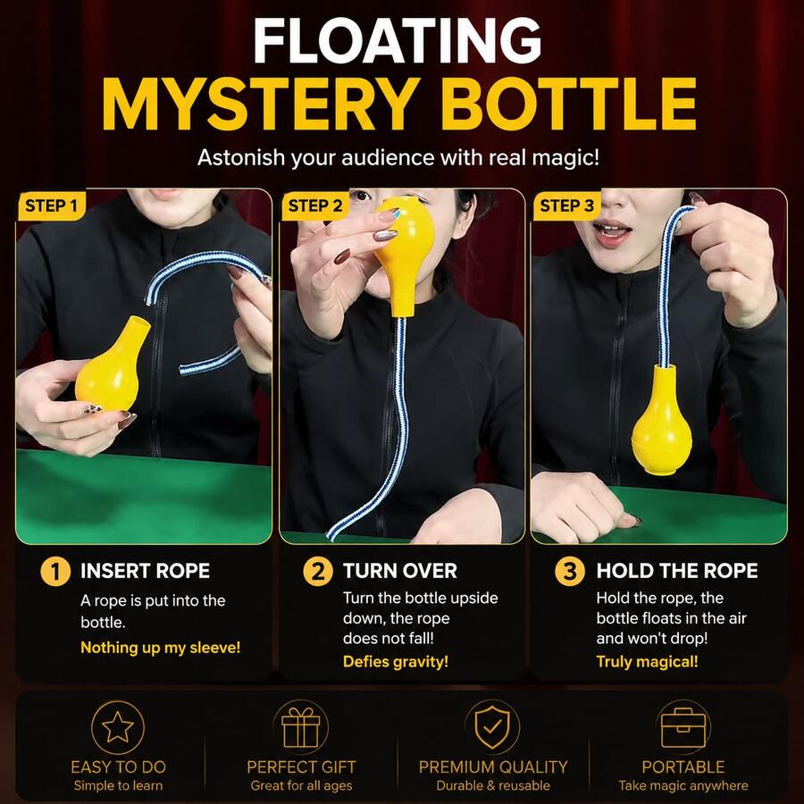 Cuerda Flotante Mágica con Botella Colgante Juguete Mágico Novedad Broma Accesorio de Fiesta