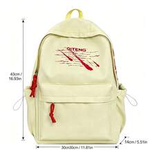 Y2K Millennium Style Pink Graffiti Backpack, Versatile Streetwear Bag For Girls, Personalized Color-Block Drawstring Design - Pink - View 5