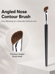 JINSHEE-Two In One Nose Contour Brush, Double Headed U-Shaped Nose Carving And Powder Blusher Brush Precision Fluffy Contour Brush, Perfectly Define The Angular Cheekbones, Highlights, Powder, Contour, Makeup Beginners - Black - View 8