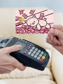 1件官方豬鈔信用卡貼紙隱私保護卡皮，財富與幸運節日禮物，PVC材質防指紋防刮耐磨卡套，適合男士、女士、情侶，小晶片卡、銀行卡裝飾貼紙，信用卡、交通卡、學生校園卡個性化DIY - 多色 - 查看 2
