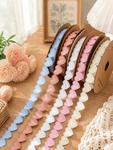 2 Rolls 5 Yards Each Valentine's Day Heart Pattern Satin Ribbon, Affordable Multi-Color DIY Handmade Ribbon, Suitable For Gift Wrapping, Bouquet Packaging, Cake Decoration, Wedding Birthday Party Holiday Home Decor, Room Decor, Bedroom Decor, School - Heart Ribbon - View 7
