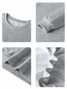 Women's Autumn/Winter New Minimalist INS Letter Print Casual Crew Neck Fashion Versatile Sweatshirt - Dark Gray - View 9