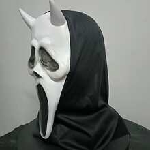 Full Head Horror Grotesque Costume Mask, Role Play Mask, Halloween, Masquerade Party Fine Mesh Pattern Design - Perfect Gift For Adults, Halloween Mask, Halloween Headwear, Halloween Role Play Props - Multicolor - View 9