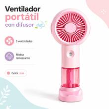 2-In-1 Portable Fan With Humidifier And Diffuser, 3 Speeds, Refreshing Fine Mist, Transparent Water Tank, USB-C Rechargeable, Compact And Lightweight - 1 - View 7