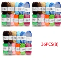 EDCUEBE7 12/36 Packs Polyester Yarn - 10g/1pc Yarn. Knitting, Crochet And DIY Crafts Random Assorted Colors - High Quality Durable Twill Fabric - Black, White, Red, Pink, Orange Etc. - Ideal Choice For Handmade Enthusiasts (Random Color, Random Packaging) - Multicolor - View 16