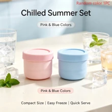 Luxury Textured Silicone Ice Bucket Large Blue Beverage Cooler Cup, Includes Random Color Mini Ice Bucket Set, Portable Outdoor Cooler Cup, Suitable For Canned Beer Soda, Summer Beach Camping Home Bar, Reusable Cold Storage Cup - Ice Bucket - View 8