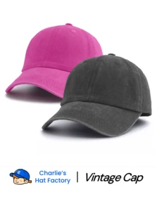 1pc Unisex Vintage Washed Baseball Solid Color Minimalist Design Soft Dad Suitable For DIY Customization And Daily Essentials, Aesthetic - Solid Color - View 23
