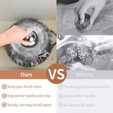 6pcs Steel Wire Scrubbing Brush With 5 Replacement Balls, Dish Cleaning Brush, Non-Scratch, Professional Removal Of Stubborn Stains, Suitable For Cast Iron, Grill, Stove, Sink, Cookware, Essential Home Tool - Cleaning Ball - View 8