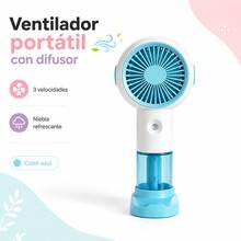 2-In-1 Portable Fan With Humidifier And Diffuser, 3 Speeds, Refreshing Fine Mist, Transparent Water Tank, USB-C Rechargeable, Compact And Lightweight - 1 - View 5