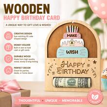 1pc 2D Wooden Birthday Greeting Card, Innovative Design With "Happy Birthday" Text And Birthday Cake Pattern, Perfect For Birthday Party Gift And Decoration, Also Suitable For Home Decor - Arched Birthday Card - View 7