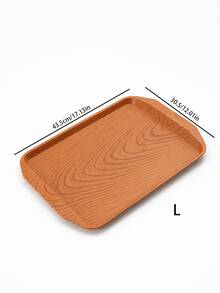 Wood Grain Rectangular Tableware Tray Set, Stackable Nesting Trays With Raised Edges, Lightweight Decorative Storage Trays, Suitable For Breakfast, Coffee, Tea, Snacks, Paper Cup Desserts, Dinner, Kitchen, Dining Table, Living Room And Home Entertainment Occasions - Multicolor - View 10