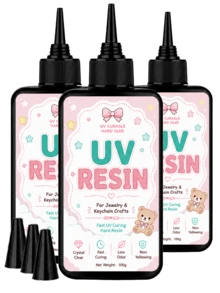 100/200/300 مل راتنج UV شفاف صلب، صيغة مطورة عالية الشفافية، غراء صلب، راتنج إيبوكسي قابل للمعالجة بالأشعة فوق البنفسجية مسبق الخلط، مناسب لمجموعة صنع المجوهرات اليدوية DIY، يستخدم لصب الراتنج وطلاء الحرف اليدوية - راتنج مقاوم للأشعة فوق البنفسجية - مشاهدة 10