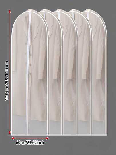 10/5/1pc Dust-Proof Transparent Garment Bag, 4 Different Size Options, Full Zipper Closure - Closet Storage Hanging Plastic Clothing Bag, Essential For Dry Cleaning, Travel And Laundry Shop Home Supplies, Suitable For Suits, Wedding Dresses, Travel And Closet Organization - Dust-Proof And Wrinkle-Resistant