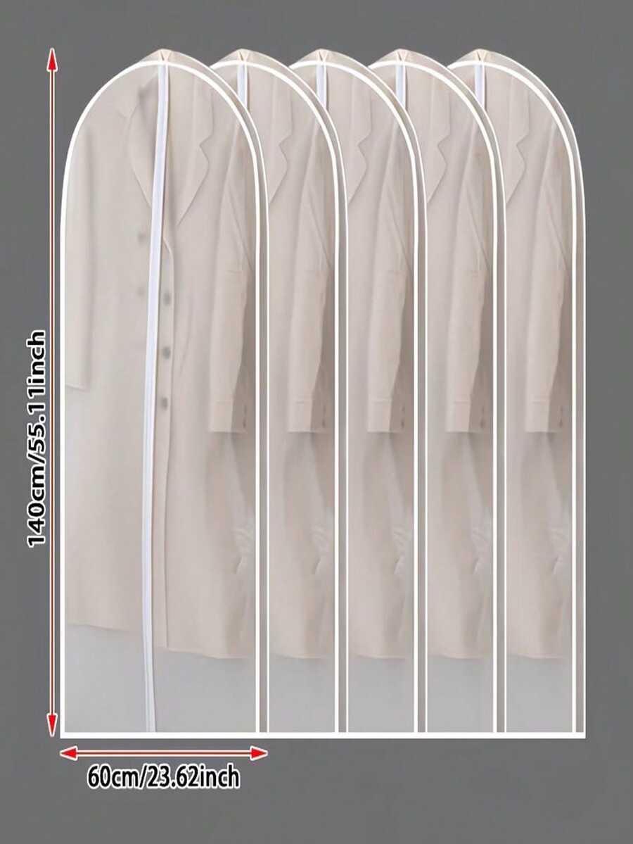 10/5/1pc Dust-Proof Transparent Garment Bag, 4 Different Size Options, Full Zipper Closure - Closet Storage Hanging Plastic Clothing Bag, Essential For Dry Cleaning, Travel And Laundry Shop Home Supplies, Suitable For Suits, Wedding Dresses, Travel And Closet Organization - Dust-Proof And Wrinkle-Resistant