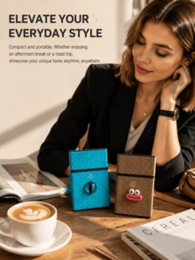 20pcs Woven Texture Cigarette Case Protective Shell Plastic Creative Portable Storage Box Unisex Exquisite Fashion Durable Daily Use Or Gift Cigarette Case Cover - Multicolor - View 4