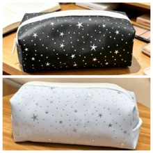 Star Polka Dot Ins Minimalist Canvas Pencil Case, Large Capacity Stationery Storage Bag, Durable Smooth Zipper - A - View 12