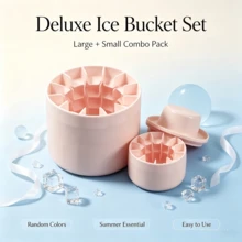 Luxury Textured Silicone Ice Bucket Large Blue Beverage Cooler Cup, Includes Random Color Mini Ice Bucket Set, Portable Outdoor Cooler Cup, Suitable For Canned Beer Soda, Summer Beach Camping Home Bar, Reusable Cold Storage Cup - Ice Bucket - View 5