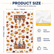 2/4/6pcs, Elf Pumpkin Pattern Printed Kitchen Towels, Super Soft Microfiber Highly Absorbent Tea Towels, Dish Cloths, Cleaning Towels, Hand Towels, Suitable For Cooking, Baking, Wiping Cleaning And Kitchen Decoration, Kitchen Accessories, Daily Essentials - Multicolor - View 11