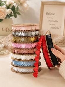 2 Rolls 5 Yards Each Valentine's Day Heart Pattern Satin Ribbon, Affordable Multi-Color DIY Handmade Ribbon, Suitable For Gift Wrapping, Bouquet Packaging, Cake Decoration, Wedding Birthday Party Holiday Home Decor, Room Decor, Bedroom Decor, School - Heart Ribbon - View 2