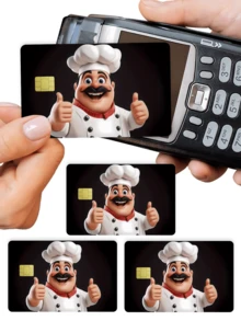 1pc Chef Exclusive Official Credit Card Sticker Privacy Protection Card Skin, Chef Holiday Birthday Gift PVC Material Anti-Fingerprint Anti-Scratch Wear-Resistant Card Sleeve, Card Protector, Suitable For Men, Women, Couples, Small Chip Card, Bank Card Decoration Sticker, Credit Card, Transportation Card, Student Campus Card Personalized DIY - Type a - View 12