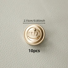 10/20 piezas Botones de plástico con patrón decorativo vintage dorado, botones cosidos a mano para abrigos, gabardinas de lana, chaquetas de traje, suéteres, prendas de punto, botones DIY - Dorado - Ver 10