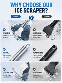 1/2pcs Manual Car Snow Scraper And Ice Scraper, Suitable For Car Windshield Snow Removal Tool, Handheld Snow Shovel, Suitable For Car, Truck, SUV Windshield Winter Use, Portable Windshield Cleaning Tool, Car Cleaning Supplies - Multicolor - View 5