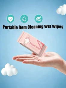 8/16/32/64/128pcs Cute Mini Portable Wet Wipes, Multi-Purpose Cleaning Wipes, Suitable For Travel, Office, Kitchen And Surface Cleaning (Random Style) - Multicolor - View 3