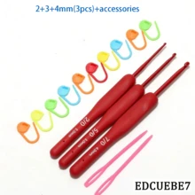 EDCUEBE7 9PCS Soft Handle Crochet Hook Set, 2-6mm Ergonomic Crochet Hook Set, Red Soft Touch Aluminum Crochet Hooks, Suitable For Beginners/Professionals, Exquisite Knitting Crochet Supplies (Accessory Color Random) - Bright Red Crochet Hook - View 11