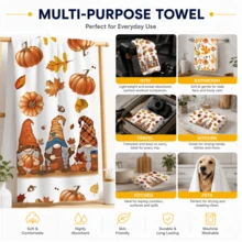 2/4/6pcs, Elf Pumpkin Pattern Printed Kitchen Towels, Super Soft Microfiber Highly Absorbent Tea Towels, Dish Cloths, Cleaning Towels, Hand Towels, Suitable For Cooking, Baking, Wiping Cleaning And Kitchen Decoration, Kitchen Accessories, Daily Essentials - Multicolor - View 9