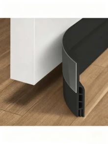 1pc 1m Door Draft Stopper, Door Bottom Seal Strip, Windproof Soundproof Heat-Insulating Seal Strip, Suitable For Indoor/Outdoor Doors, Windows And Garage - Black - View 4