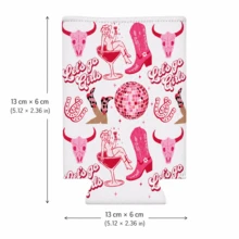 1pc Customized Party Cold-Keeping Sleeves, Bar Party Beverage Sleeves Disco Ball Aluminum Can Insulation Sleeves Western Cowboy Full-Print Cup Sleeves. - Multicolor - View 9