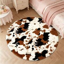 1pc Marble Pattern Dual-Color Round Rug, American Style Asymmetrical Spotted Living Room Entryway Decorative Mat, Luxury Personalized Plush Bedroom Decorative Foot Mat, Soft Skin-Friendly Autumn/Winter Bedroom Bedside Blanket, Living Room Entryway Decorative Mat, Bathroom Floor Mat, Welcome Mat, Small Rug, Floor Mat, Outdoor Door Mat, Living Room Rug, Decorative Rug, Home Decor, Bedroom Rug, Washable Rug - Multicolor - View 1