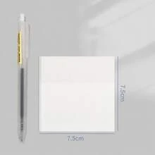 1套200張珍珠透明便利貼，附圓珠筆，磨砂亮面半透明備忘錄便箋，可移除可書寫，適用於計畫本、筆記本、學習、辦公、學校用品及DIY標記 - 均碼 - 查看 9