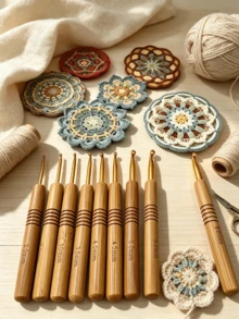 Round Handle Glossy Crochet Hooks Full Set, 2.0mm–6.0mm 9 Sizes, Smooth Needle Body Without Snagging Yarn, Versatile DIY Tool For Handmade Crochet Dolls, Coasters, Hat Decorations, Storage Baskets, Decorative Pillows, Home Decor And Crochet Bags - Crochet Hook - View 2