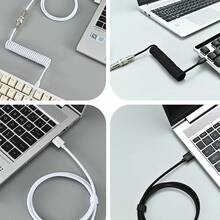 59 Inch / 150cm Type C Mechanical Keyboard Coiled Cable USB Detachable Gaming Keyboard Wire Computer Accessories Aviation Connect Cord For Laptop PC - View 8