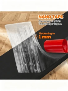 1pc 1m Door Draft Stopper, Door Bottom Seal Strip, Windproof Soundproof Heat-Insulating Seal Strip, Suitable For Indoor/Outdoor Doors, Windows And Garage - Black - View 2