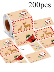 500pcs/Roll Christmas Gift Labels Stickers (5.08cm X 3.81cm) – Writable Self-Adhesive Labels, Multiple Styles Holiday Decorative Stickers, Suitable For Christmas Gift Wrapping, Christmas Decoration, Christmas Crafts And Daily General Use - View 13
