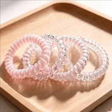 High Elastic Spiral Hair Ties, Thick Telephone Cord Hair Bands, Hair Accessories For Ponytail, Convenient For Office, Travel, Bathroom, Suitable For Women, Girls - Multicolor - View 15