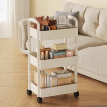 1pc 2/3/4/5 Tier Rolling Storage Cart, Plastic Material, Multi-Functional Suitable For Office, Kitchen, Bathroom And Bedroom Organization, Outdoor Decor - Car Storage Rack/Black - View 7