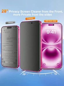 Set 2 Buah - Kompatibel dengan Pelindung Layar Privasi 16, Anti Intip, Sentuhan Halus, Kompatibel dengan iPhone 17 Pro Max/17 Pro/17 Air/17/16 Pro Max/16 Pro/16 Plus/15/14/13/12/11, Kompatibel dengan A03, Aksesori Ponsel, Kompatibel dengan Casing Ponsel, Perlindungan Privasi Harian. [Versi Internasional Bukan Versi Lokal] - MultiWarna - View 3