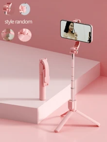 Portable Selfie Stick, Extendable Phone Selfie Stick With Built-In Fill Light, Professional Live Streaming Tripod, Wireless Remote 360° Rotation Smart Phone Tripod, Suitable For Hiking/Travel/Vlog/Outdoor Activities, Compatible With IPhone And Android Phones, Suitable For Summer Vacation, Travel, Fill Light, Outdoor Activities, Live Streaming. - 彩色 - 查看 12