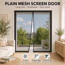 Magnetic Screen Door Set, Balcony Door Insect Screen, Patio Door Screen, Sliding Door Screen, 100X210cm, Suitable For Balcony Door, Basement Door And Patio Door, Easy Installation, Effective Protection - Black 100*210cm - View 5