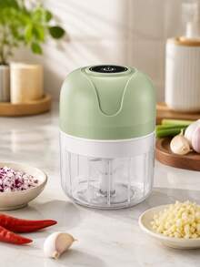 Electric Garlic Beater & Garlic Stamper - Blue - View 3